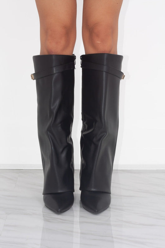 Castelano Shark Boots Kunstleder - Schwarz