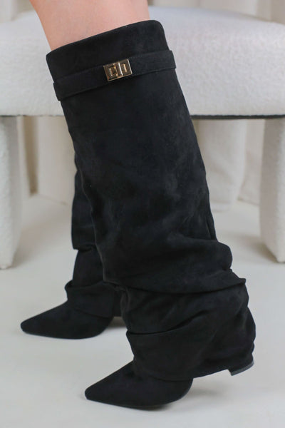 Castelano Shark Boots Slouch - Schwarz