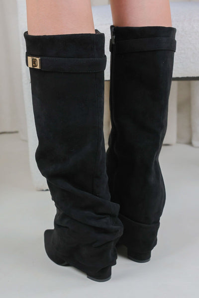 Castelano Shark Boots Slouch - Schwarz