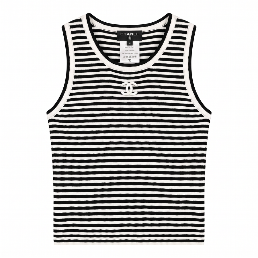 SCHWARZ GESTREIFT TOP