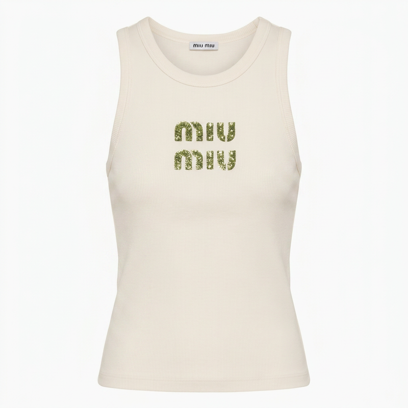 MIUE GRÜN BUCHSTABEN TANKTOP