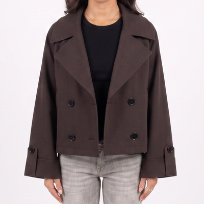 Dunkelbrauner trenchcoat