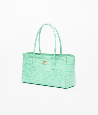 Mint Kroko Shopping Tasche